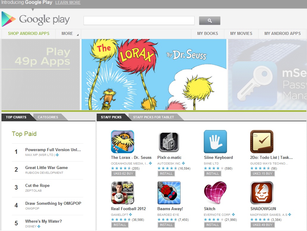 Google Play Lands – Brings all Android Media to a Better Place