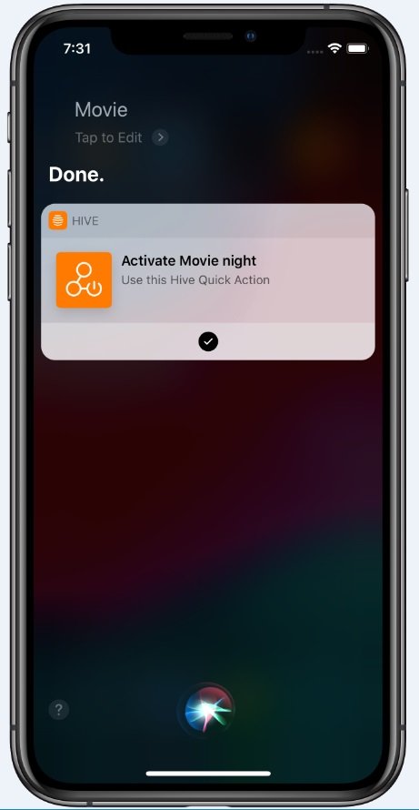 Siri Hive Quick Actions