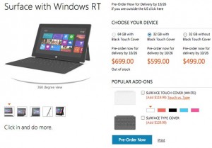 microsoft surface rt pricing