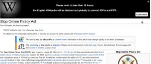 SOPA Wikipedia Shut Down