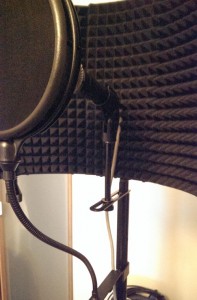 vocal booth interior with mic