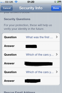 ios security questions